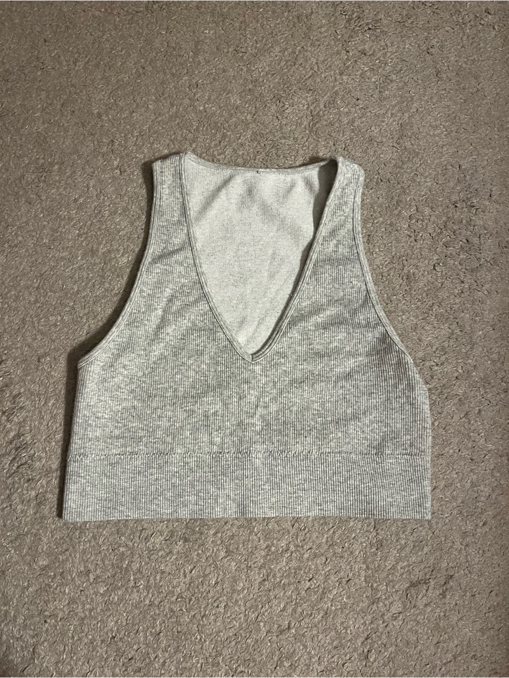 Garage Ribbed V-Neck Crop Top
